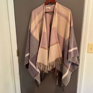 Moss Rose Plaid Ruana Cardigan